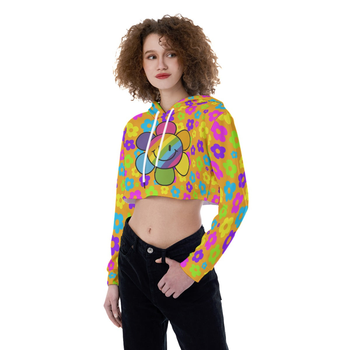 Flower Field Crop Hoodie