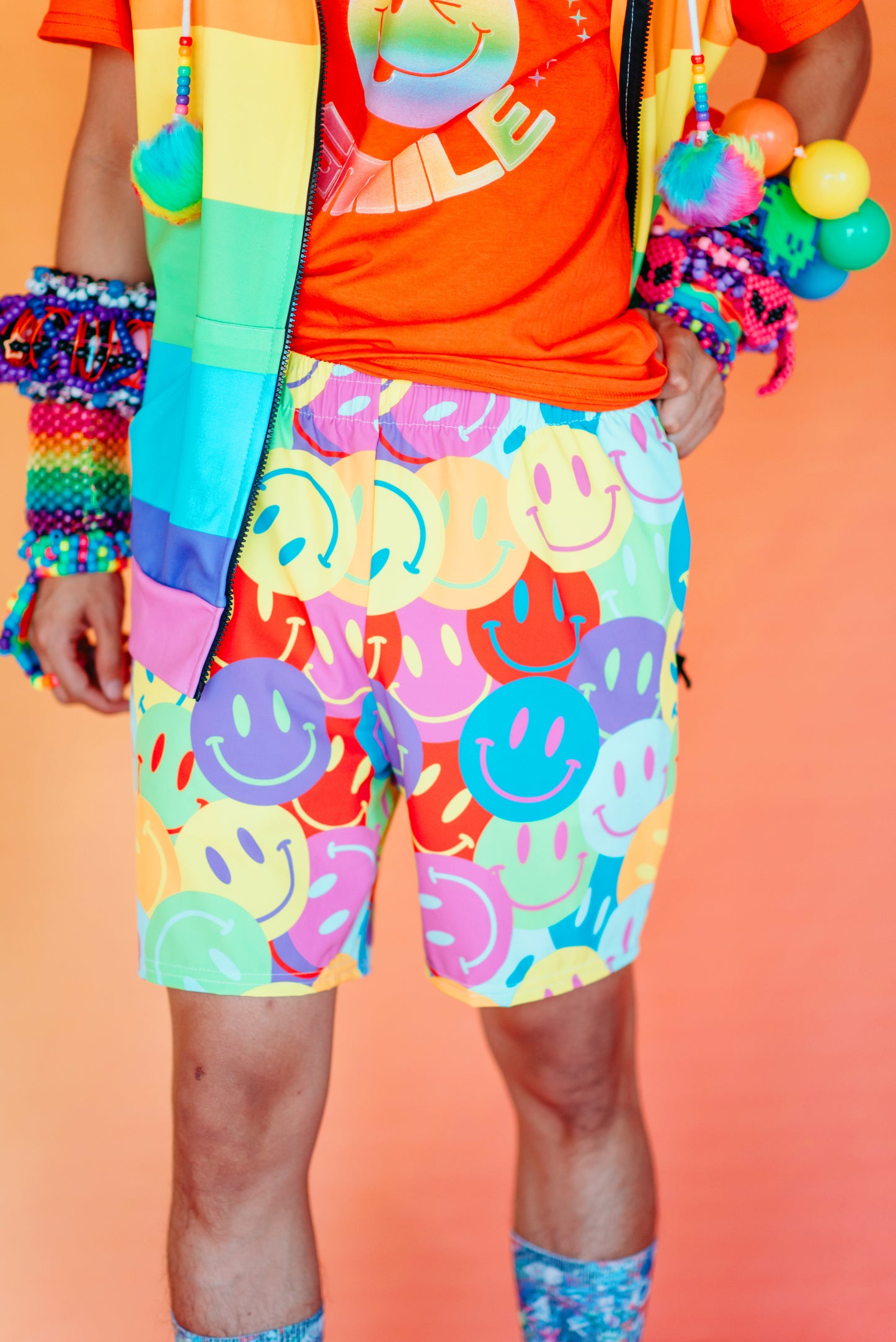 Neon Smile Long Shorts