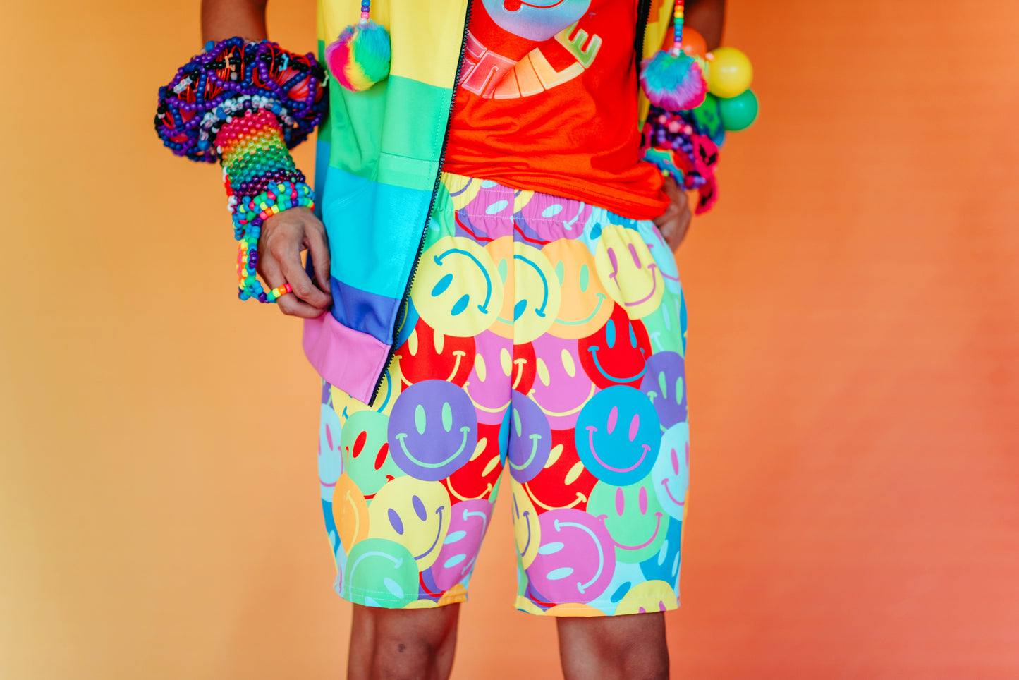Neon Smile Long Shorts