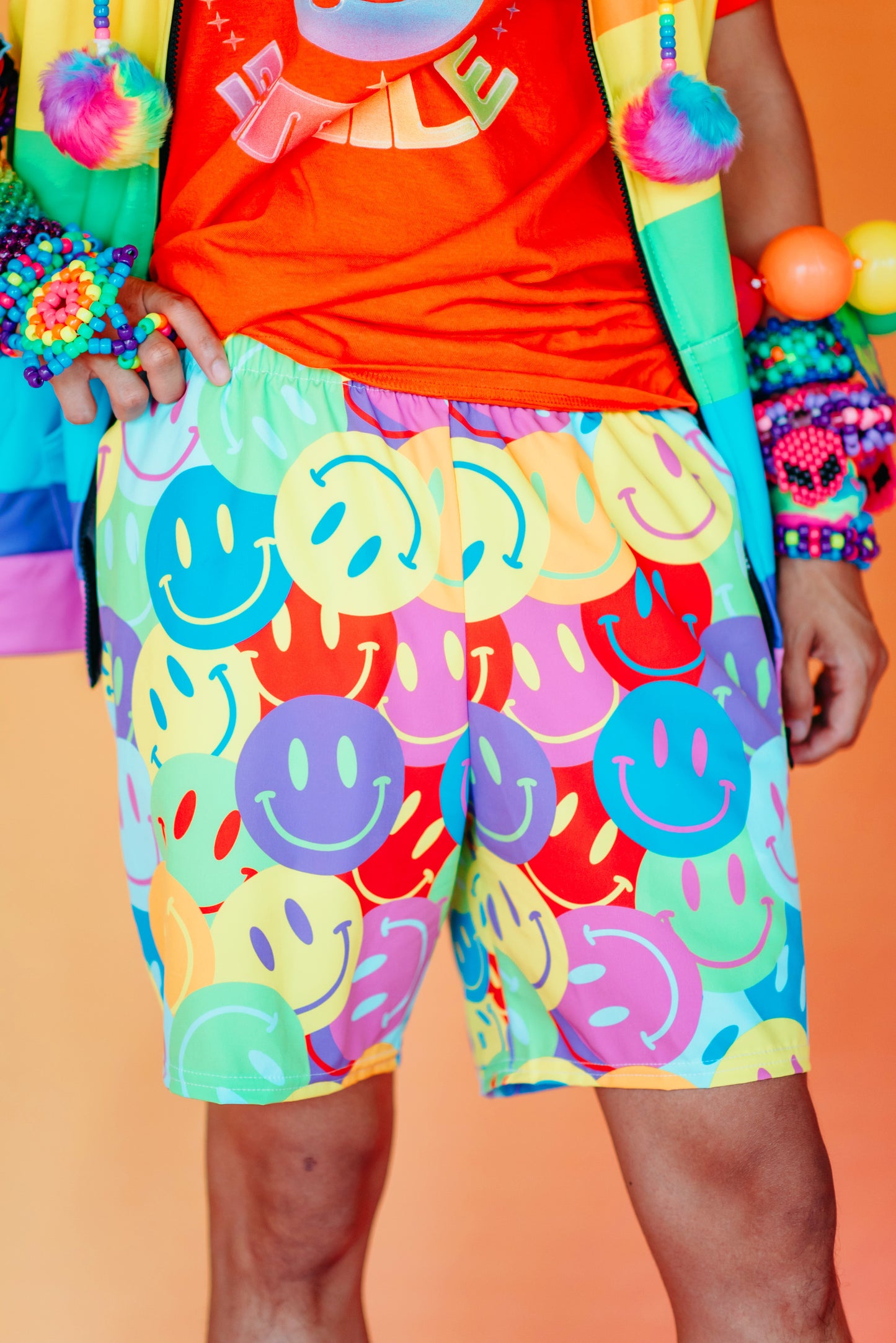 Neon Smile Long Shorts