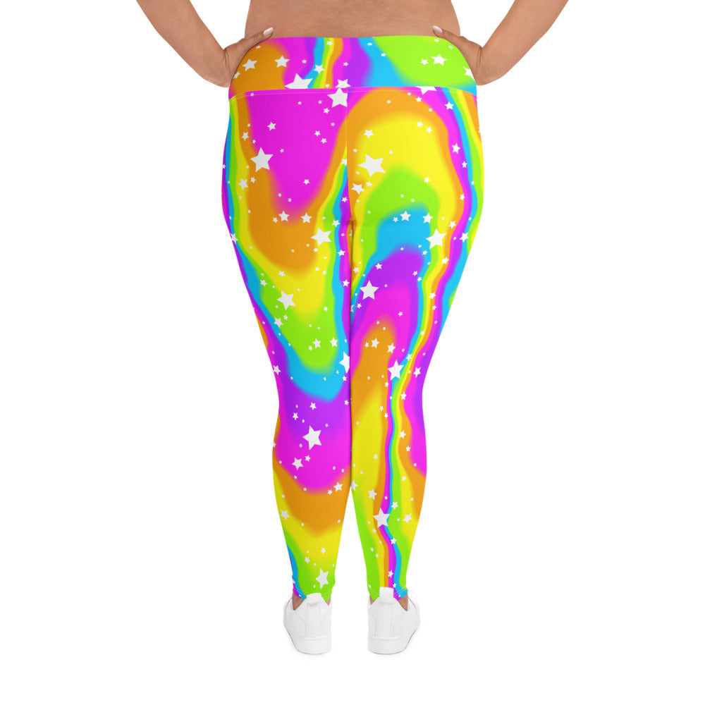 Neon Drip Plus Size Leggings