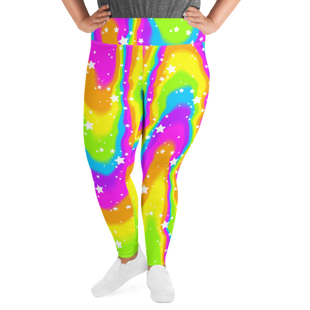 Neon Drip Plus Size Leggings