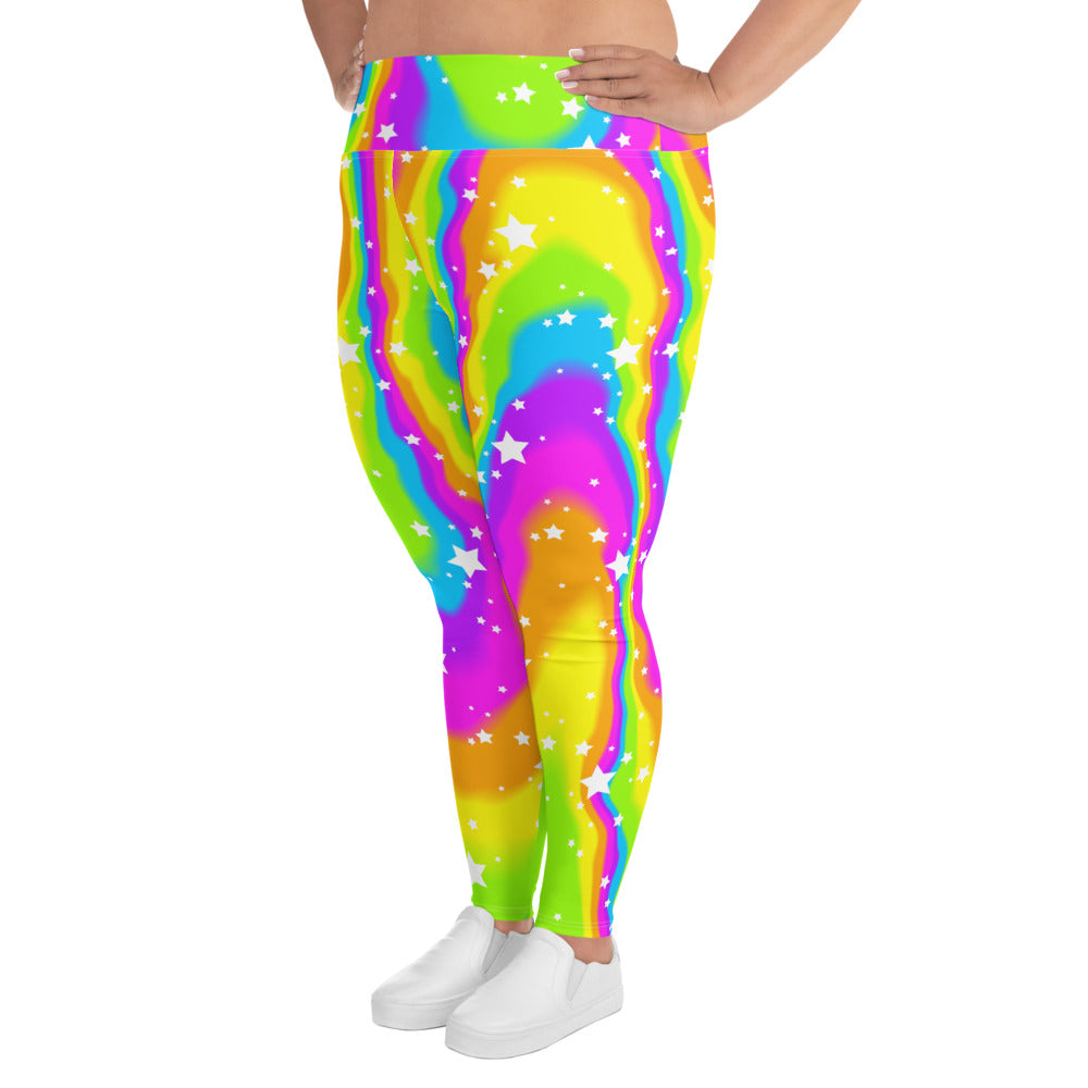 Neon Drip Plus Size Leggings