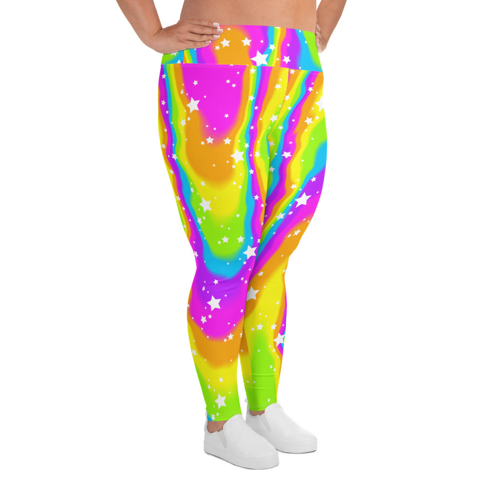 Neon Drip Plus Size Leggings