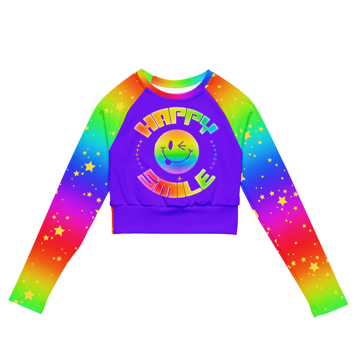 Happy Smile Long-Sleeve Crop Top