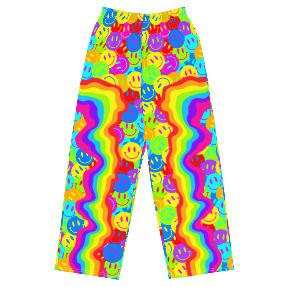 Neon Smile Wide-Leg Pants