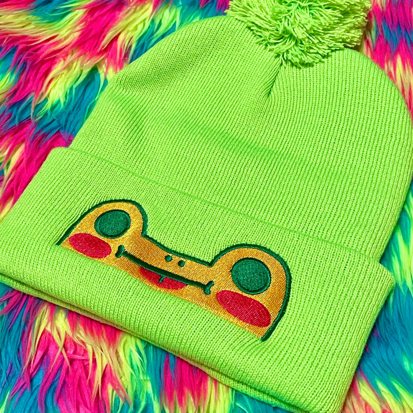 Frog Mlem Pom-Pom Beanie