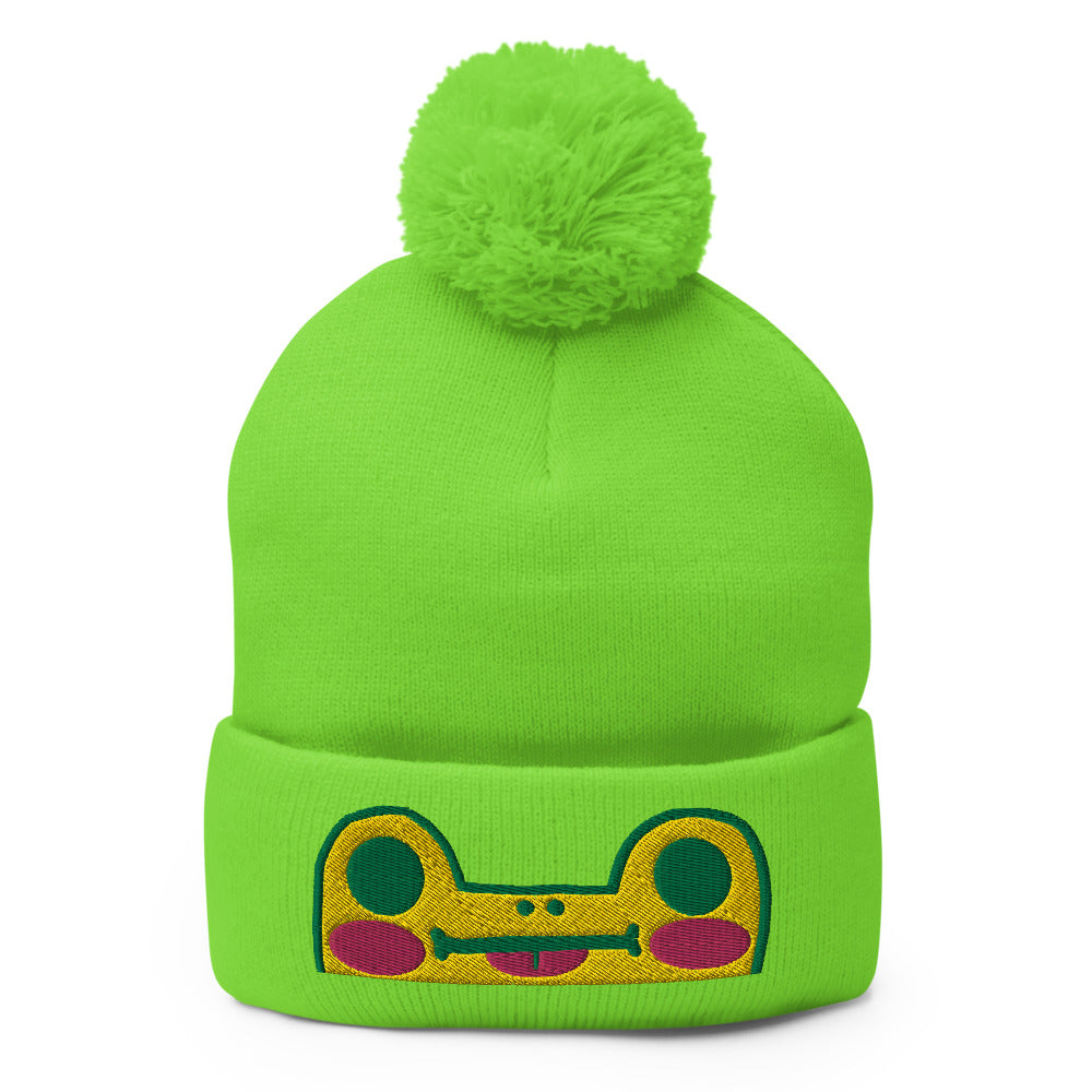 Frog Mlem Pom-Pom Beanie