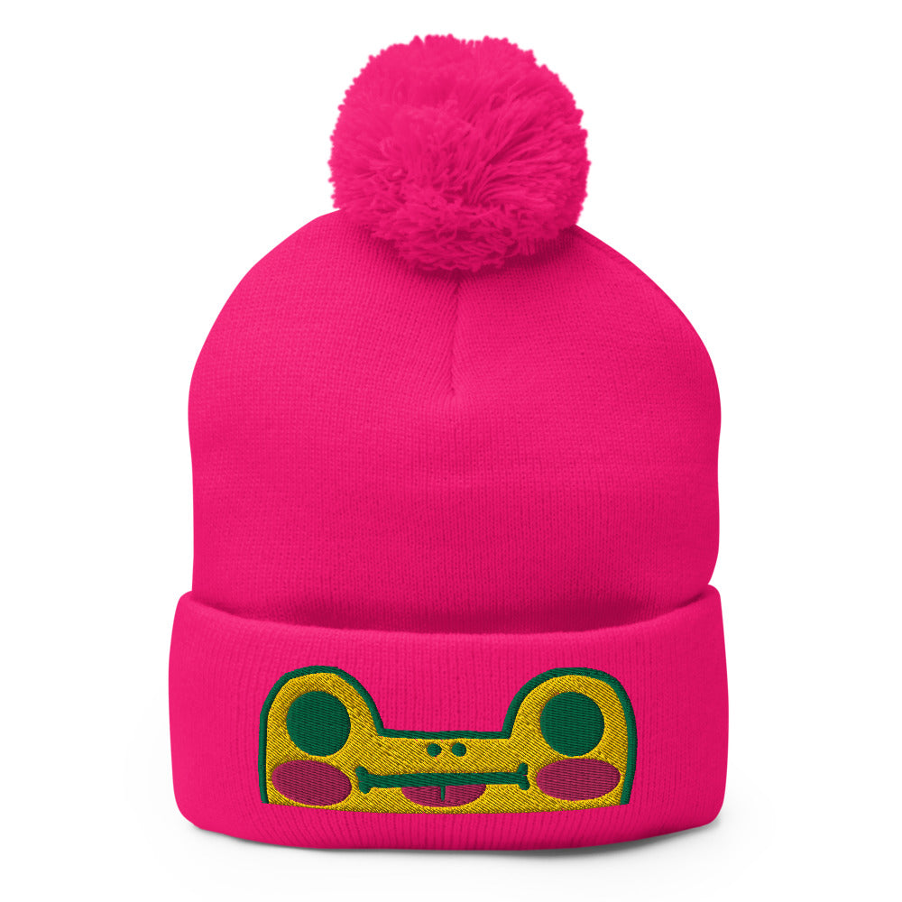 Frog Mlem Pom-Pom Beanie