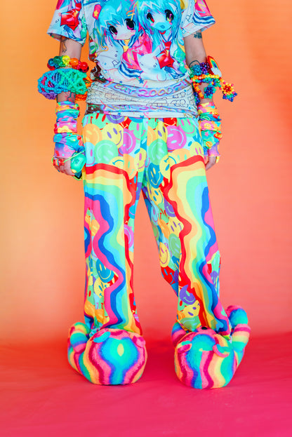 Neon Smile Wide-Leg Pants