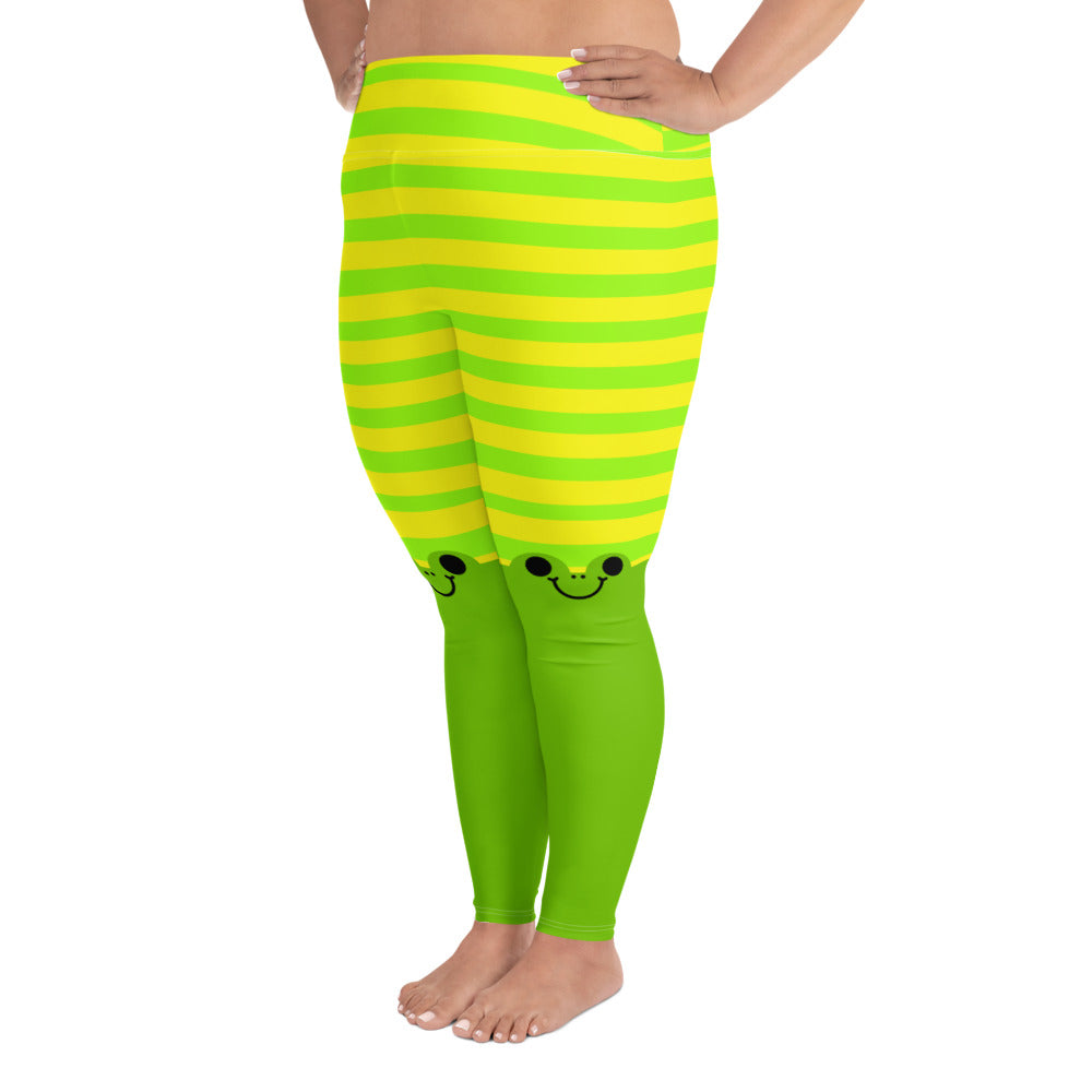 Plus size black hotsell and yellow striped leggings